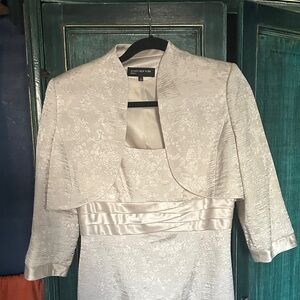 Jones New York Ivory Brocade Dress with Jacket
